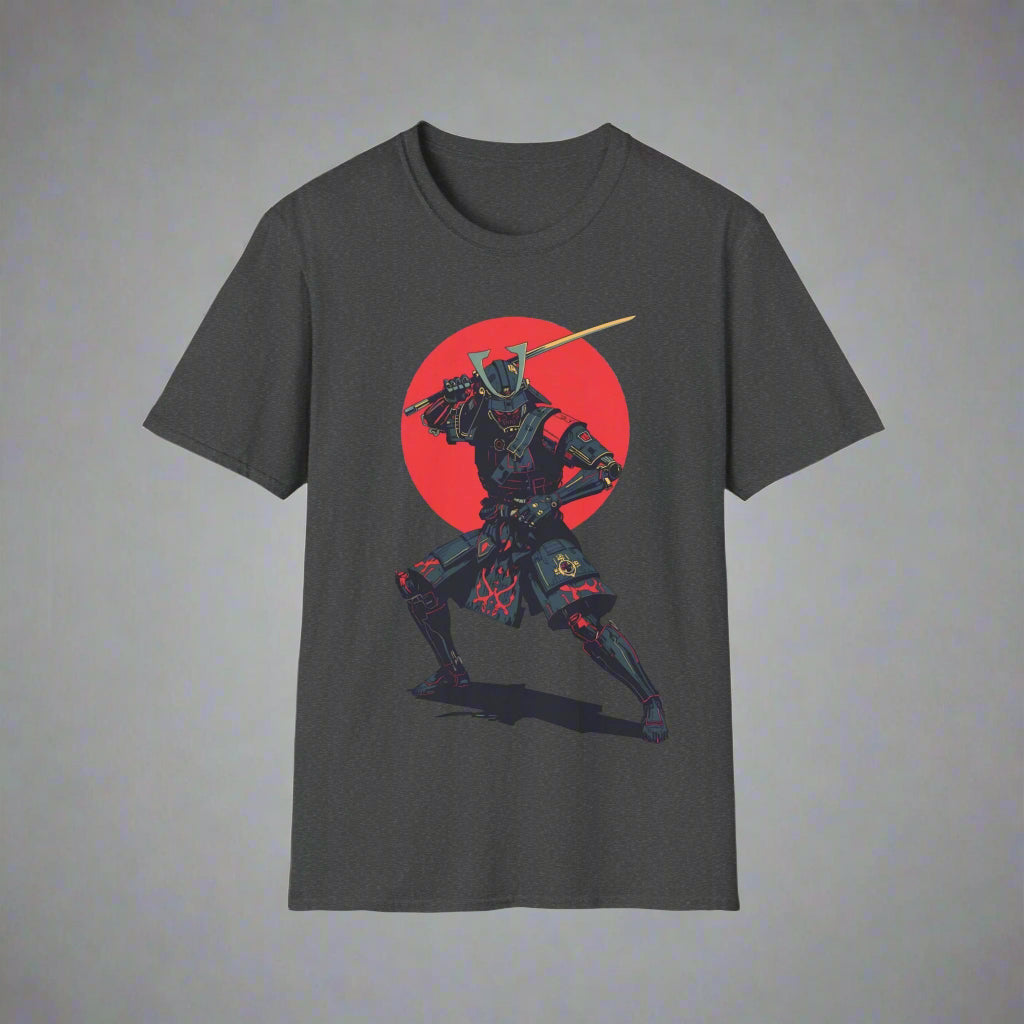 Dark gray t-shirt with a samurai graphic