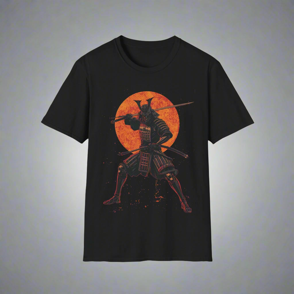 Black t-shirt with a samurai design