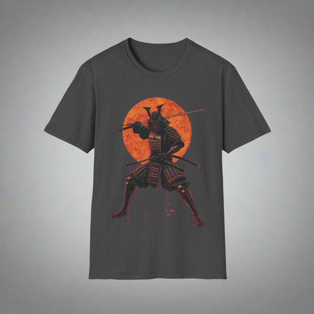 Gray t-shirt with a samurai design