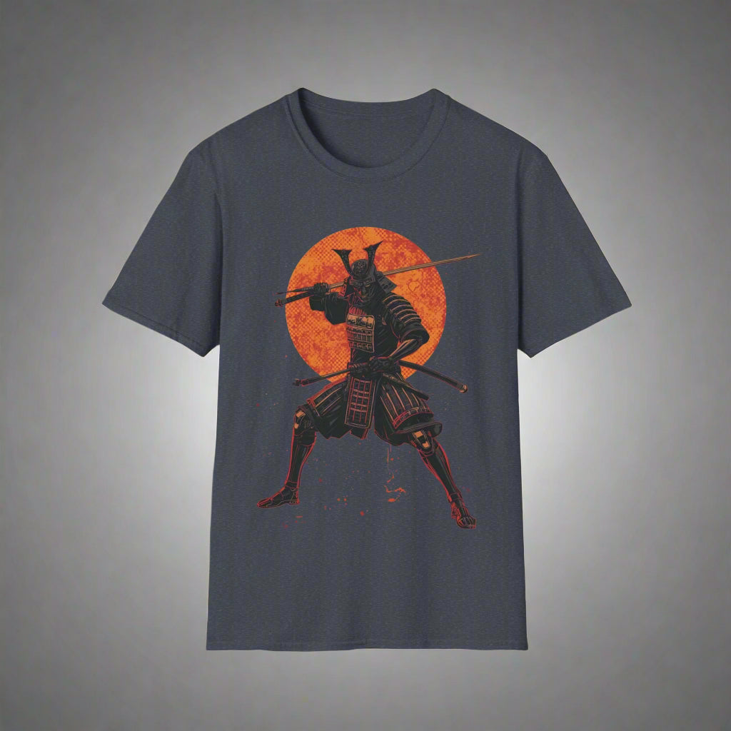 Gray t-shirt with a samurai graphic