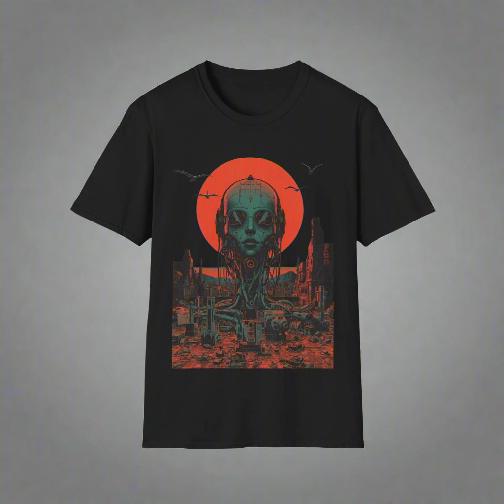 Black t-shirt with alien design