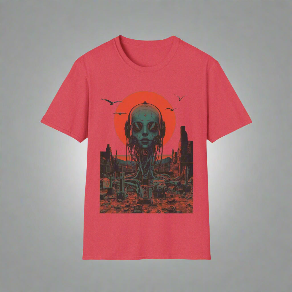 Red t-shirt with alien design