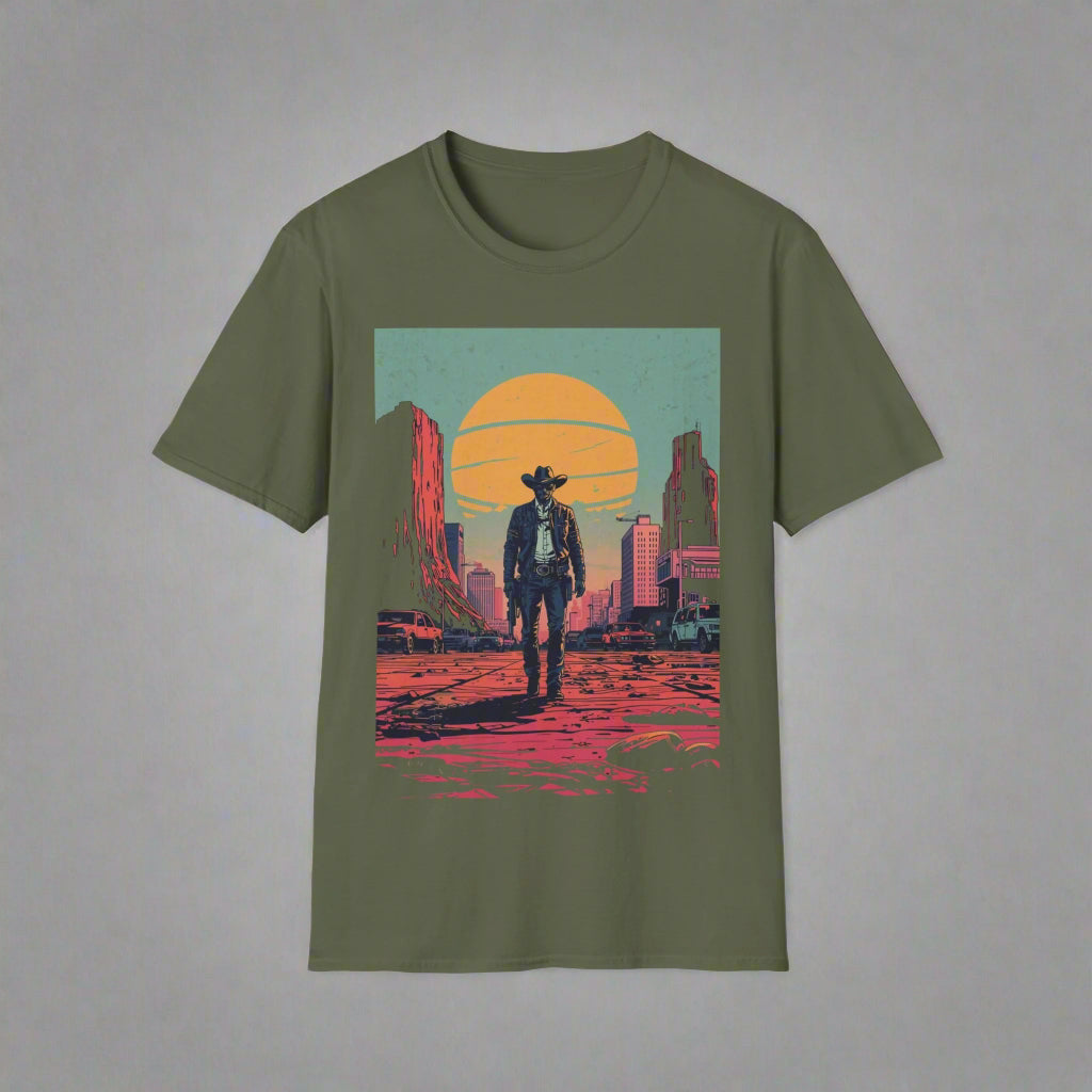 T-shirt with a graphic of a cowboy
