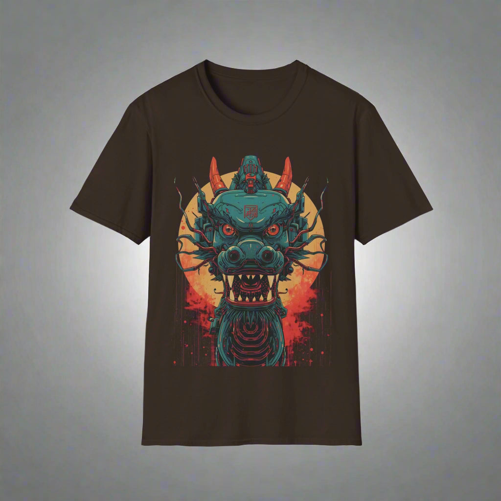 Black t-shirt with a dragon graphic