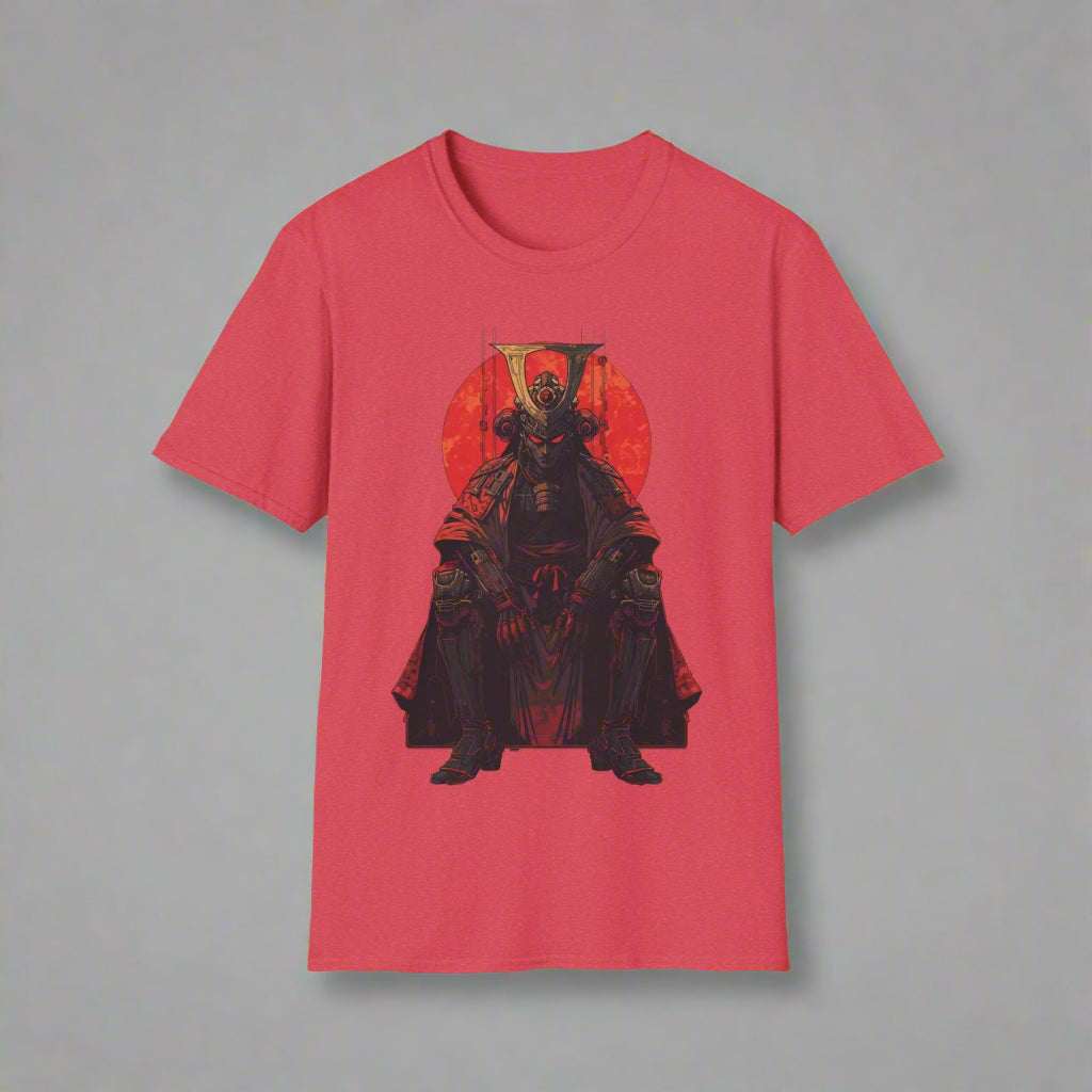Red t-shirt with a black and red graphic design
