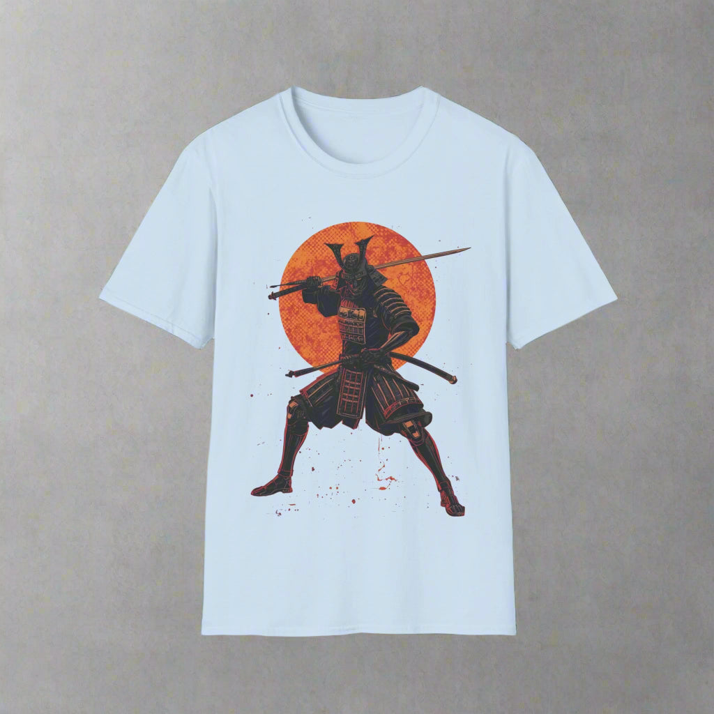 Light blue t-shirt with a samurai design