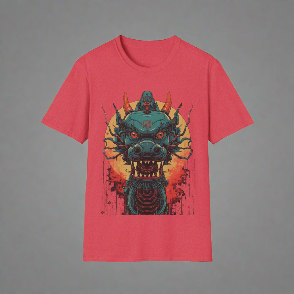 Red t-shirt with a dragon graphic