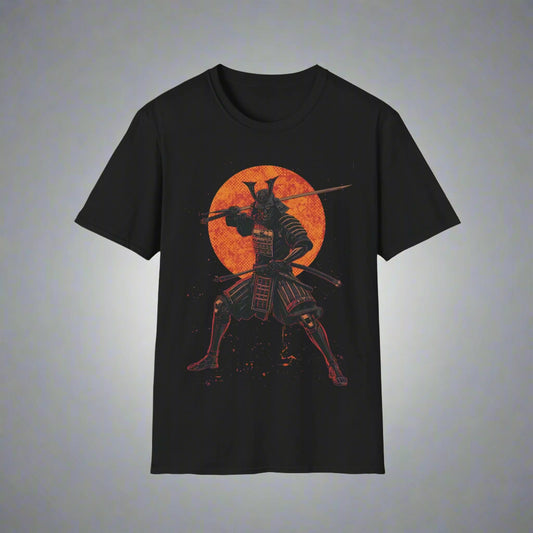 Black t-shirt with a samurai design