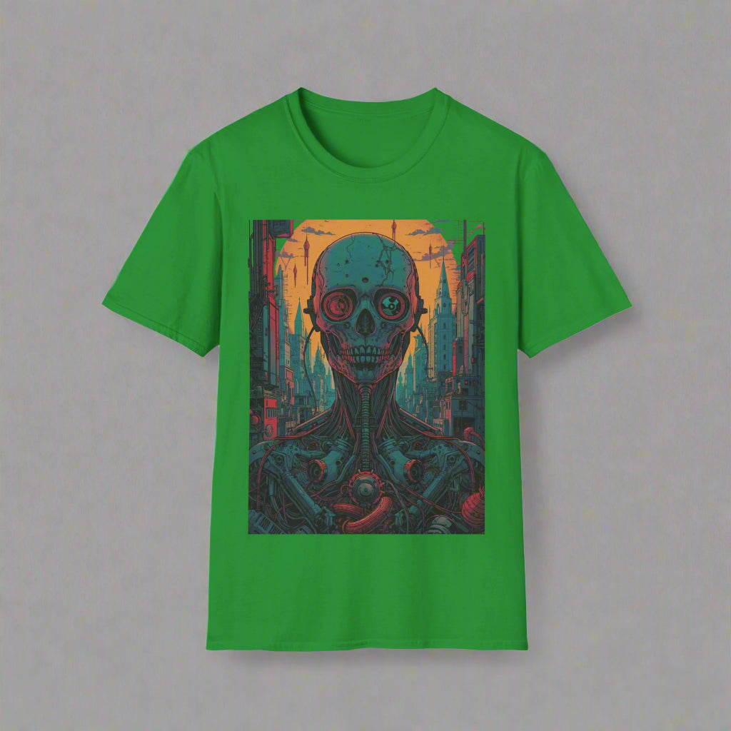 Green t-shirt with a graphic design